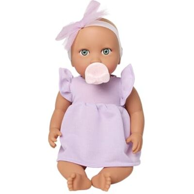 LullaBaby Baby Doll Lilac Dress 14-Inch Realistic Baby Doll Blue Eyes & Huggable Soft Body Lilac Dress & Bow Headband Pretend Play Toy for Kids 2 Years + LullaBaby Baby Doll Lilac Dress 14-Inch Realistic Baby Doll Blue Eyes & Huggable Soft Body Lilac Dress & Bow Headband Pretend Play Toy for Kids 2 Years +