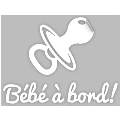 Ambiance Sticker Car Window Sticker Baby on Board Baby Pacifier White – H20 x L25 cm Ambiance Sticker Car Window Sticker Baby on Board Baby Pacifier White – H20 x L25 cm