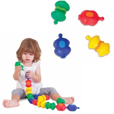 Edushape BSM Original Snaps Sensory Coloured Beads to Interlock Play and Motor Skills, Ed 996032, Multi-Coloured Edushape BSM Original Snaps Sensory Coloured Beads to Interlock Play and Motor Skills, Ed 996032, Multi-Coloured
