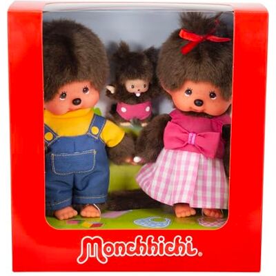 Sekiguchi 254870 Monchhichi Family Plush Toy Set Boy/Girl with Baby Sekiguchi 254870 Monchhichi Family Plush Toy Set Boy/Girl with Baby