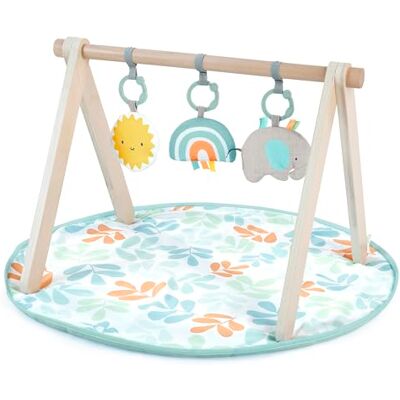 Ingenuity : ity by , Sun Valley Wooden Toy Arch & Play Mat, Foldable A-Frame Bar with 3 Removable Toys, Machine-Washable Mat, Unisex, for Ages 0-36 Months Ingenuity : ity by , Sun Valley Wooden Toy Arch & Play Mat, Foldable A-Frame Bar with 3 Removable Toys, Machine-Washable Mat, Unisex, for Ages 0-36 Months