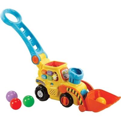 VTech Baby Pop-a-Ball Pop & Drop Digger, English Role-play buttons teach numbers, shapes and colours; ball play builds tracking and motor skills. Ages 12-36 months VTech Baby Pop-a-Ball Pop & Drop Digger, English Role-play buttons teach numbers, shapes and colours; ball play builds tracking and motor skills. Ages 12-36 months
