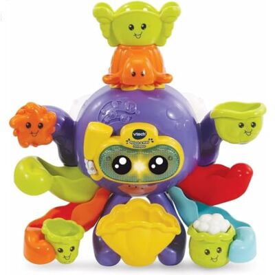 VTech Splash & Play Octopus Interactive Bath Time Activity Toy with Sounds and Phrases Suitable for Ages 12 36 Months, English Version VTech Splash & Play Octopus Interactive Bath Time Activity Toy with Sounds and Phrases Suitable for Ages 12 36 Months, English Version