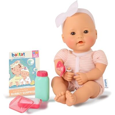Battat Bath Time Baby Doll, 12-Inch Soft Body with Storybook Set, Playset Battat Bath Time Baby Doll, 12-Inch Soft Body with Storybook Set, Playset