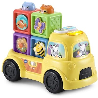 VTech Baby Pop-a-Block Truck, Interactive Learning Toy, Sensory Toy, Develops Motor Skills, Teaches Numbers, Shapes and Textures, Suitable for Ages 6, 9, 12 Months Plus, English Version VTech Baby Pop-a-Block Truck, Interactive Learning Toy, Sensory Toy, Develops Motor Skills, Teaches Numbers, Shapes and Textures, Suitable for Ages 6, 9, 12 Months Plus, English Version