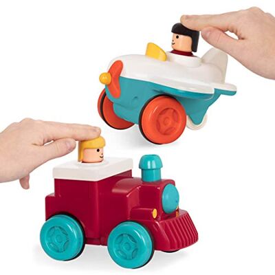 Battat – Wind – Up Vehicles – Pull – Back Cars – Toy Plane & Train Combo – Cause & Effect Toys – 18+ Months – Pump And Go Airplane + Train Engine Battat – Wind – Up Vehicles – Pull – Back Cars – Toy Plane & Train Combo – Cause & Effect Toys – 18+ Months – Pump And Go Airplane + Train Engine