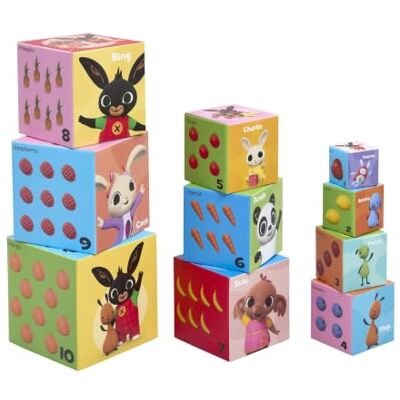 Rainbow Designs Bing Stacking Activity Cubes – 10pc Toddler Number & Letter Toy Blocks Rainbow Designs Bing Stacking Activity Cubes – 10pc Toddler Number & Letter Toy Blocks