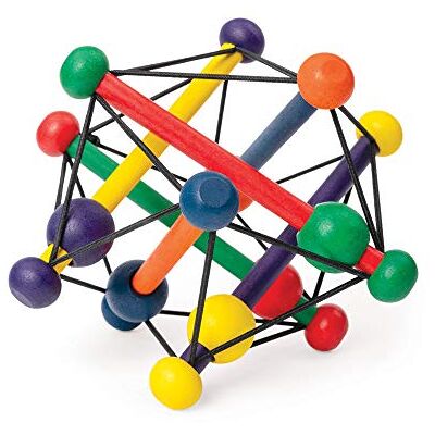 Manhattan Toy Skwish Classic Rattle and Teether Grasping Activity Toy, Multicoloured Manhattan Toy Skwish Classic Rattle and Teether Grasping Activity Toy, Multicoloured