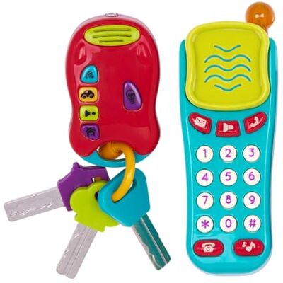 Battat Light & Sound Phone and Keys, Pretend Play Sensory Toys, Phone+Keys Battat Light & Sound Phone and Keys, Pretend Play Sensory Toys, Phone+Keys