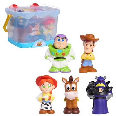 Disney Toy Story Bath Caddy, 6-pieces, 5 Bath Toy Figures Sealed for Safety, Attaches to Wall, Bath Toy for Fans, Girls, Boys, Kids, Ages 3 and Up Disney Toy Story Bath Caddy, 6-pieces, 5 Bath Toy Figures Sealed for Safety, Attaches to Wall, Bath Toy for Fans, Girls, Boys, Kids, Ages 3 and Up