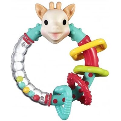 Sophie la girafe 2-in-1 Multi-Textured Baby Rattle and Teething Toy, Easy to Grip Baby Sensory Teething Ring Toy, Suitable for 3 months+ Sophie la girafe 2-in-1 Multi-Textured Baby Rattle and Teething Toy, Easy to Grip Baby Sensory Teething Ring Toy, Suitable for 3 months+