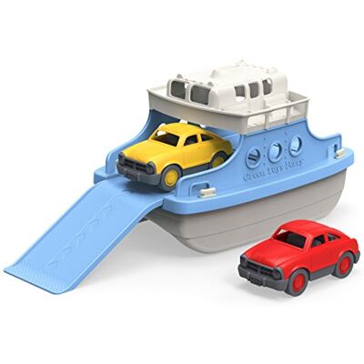 Green Toys Ferry Boat with Mini Cars Bathtub Toy, Blue/White Made in the USA from 100% Recycled Plastic, No BPA, Phthalates or PVC, Safe for Indoor & Outdoor Play Green Toys Ferry Boat with Mini Cars Bathtub Toy, Blue/White Made in the USA from 100% Recycled Plastic, No BPA, Phthalates or PVC, Safe for Indoor & Outdoor Play