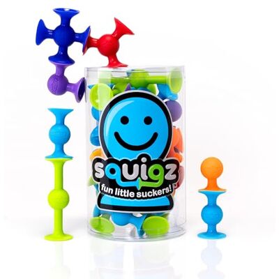 Fat Brain Toys Squigz Starter Set Suction Toy Building Blocks Squigz Suction Cup Toys Silicone Building Blocks, Sensory Toy, Fine Motor Skills, Sticks to Any Surface Fat Brain Toys Squigz Starter Set Suction Toy Building Blocks Squigz Suction Cup Toys Silicone Building Blocks, Sensory Toy, Fine Motor Skills, Sticks to Any Surface