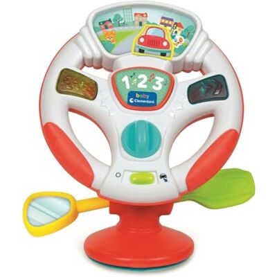 Clementoni Baby Infant Toys Turn & Drive Activity Wheel Development & Activity, Interactive Music Toys For Child Seat, Lights & Sounds, Learning Toys, Toddler 6 Months, Batteries Included, 17899 Clementoni Baby Infant Toys Turn & Drive Activity Wheel Development & Activity, Interactive Music Toys For Child Seat, Lights & Sounds, Learning Toys, Toddler 6 Months, Batteries Included, 17899