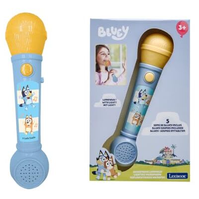LEXIBOOK , Bluey Light-Up Microphone, MIC80BYLXB Sounds, Melodies, Built-in speaker LEXIBOOK , Bluey Light-Up Microphone, MIC80BYLXB Sounds, Melodies, Built-in speaker