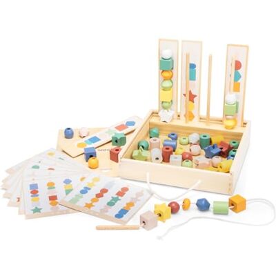 Woet Wooden Lacing Beads Toy for Kids Age 3+ – Educational Sequencing Game with Shapes & Patterns – FSC Montessori Fine Motor Learning Set in Storage Box – Preschool Gift for Boys and Girls Woet Wooden Lacing Beads Toy for Kids Age 3+ – Educational Sequencing Game with Shapes & Patterns – FSC Montessori Fine Motor Learning Set in Storage Box – Preschool Gift for Boys and Girls