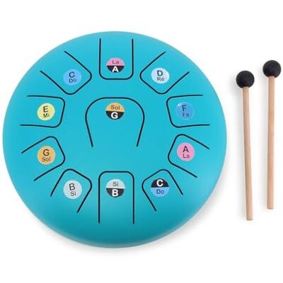 Vilac Tongue Drum, Metal, 11 Notes, 8 Inch, with Mallets and Score Sheets, Ages 5-10 Vilac Tongue Drum, Metal, 11 Notes, 8 Inch, with Mallets and Score Sheets, Ages 5-10