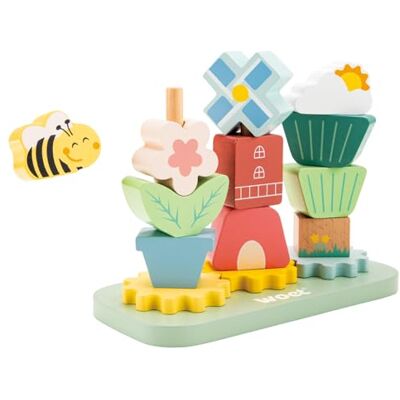 Woet ® Wooden Stacking Toy with Spinning Gears Woet ® Wooden Stacking Toy with Spinning Gears