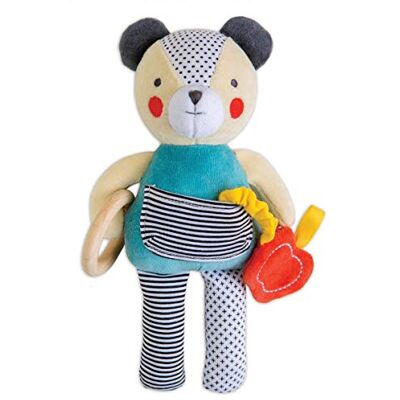 Petit Collage Wild and Wolf Organic Baby Developmental Soft Toy Bear Petit Collage Wild and Wolf Organic Baby Developmental Soft Toy Bear