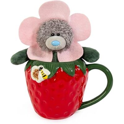 Me To You Tatty Teddy Hand-Painted Ceramic Strawberry Mug and Plush Bear Gift Set, Red Me To You Tatty Teddy Hand-Painted Ceramic Strawberry Mug and Plush Bear Gift Set, Red