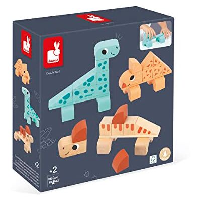 Janod Cubikosaurus Dinosaur Construction Game 3 Build-Your-Own Dinosaurs Stackable Early-learning Toy FSC Wooden Toy 24 Months +, J05833 Janod Cubikosaurus Dinosaur Construction Game 3 Build-Your-Own Dinosaurs Stackable Early-learning Toy FSC Wooden Toy 24 Months +, J05833