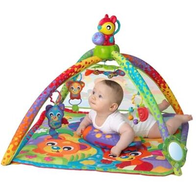 Playgro Activity Gym Woodlands with Music and Lights Projector, From 0 Months, Multicoloured, Multi-coloured Playgro Activity Gym Woodlands with Music and Lights Projector, From 0 Months, Multicoloured, Multi-coloured
