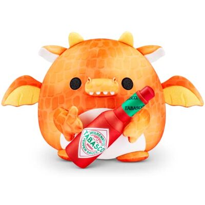 Snackles Series 1 Dragon (Tabasco), Surprise Medium Plush, Ultra Soft Plush, 28 cm, Collectible Plush with Real Brands (Dragon) Snackles Series 1 Dragon (Tabasco), Surprise Medium Plush, Ultra Soft Plush, 28 cm, Collectible Plush with Real Brands (Dragon)