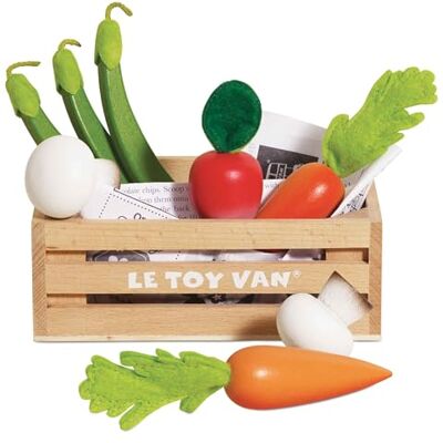 Le Toy Van Wooden Honeybee Market Vegetables '5 a Day' Crate Supermarket Pretend Play Shop Food Le Toy Van Wooden Honeybee Market Vegetables '5 a Day' Crate Supermarket Pretend Play Shop Food