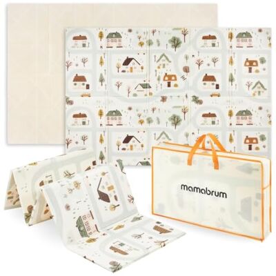 Mamabrum Baby Crawling Mat, Baby Carpet, Play Mat, 180 x 120 x 1.0 cm, Non-Toxic Floor Mat, Thickened Enlarged Foam Mat, Foldable, Waterproof, Non-Slip, Portable (City) Mamabrum Baby Crawling Mat, Baby Carpet, Play Mat, 180 x 120 x 1.0 cm, Non-Toxic Floor Mat, Thickened Enlarged Foam Mat, Foldable, Waterproof, Non-Slip, Portable (City)