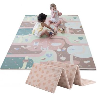 Béaba XXL Play Mat 200x150cm, Reversible, Foldable, Big Love Double-sided, 1.5cm high-density foam, Waterproof, Easy to clean, Carry bag, Baby play mat Béaba XXL Play Mat 200x150cm, Reversible, Foldable, Big Love Double-sided, 1.5cm high-density foam, Waterproof, Easy to clean, Carry bag, Baby play mat