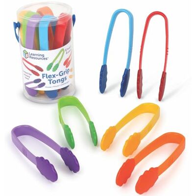Learning Resources Flex‑Grip Tongs, Ages 3+, Fine Motor Skills Tool for Preschool, Hand Strength & Pincer Grasp, Sensory Bin & Sorting Activities Set, Ages 2+ Learning Resources Flex‑Grip Tongs, Ages 3+, Fine Motor Skills Tool for Preschool, Hand Strength & Pincer Grasp, Sensory Bin & Sorting Activities Set, Ages 2+