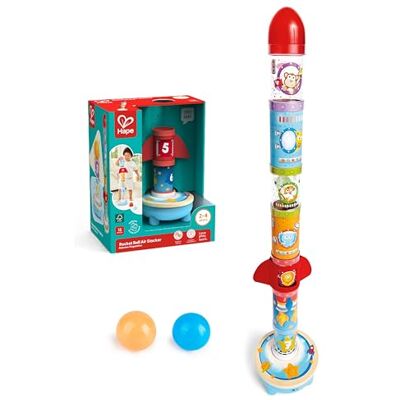 Hape Rocket Ball Air Stacker Toy Air-Powered Ball Launcher Playset for Toddlers with Fan 24 Months and Up Hape Rocket Ball Air Stacker Toy Air-Powered Ball Launcher Playset for Toddlers with Fan 24 Months and Up
