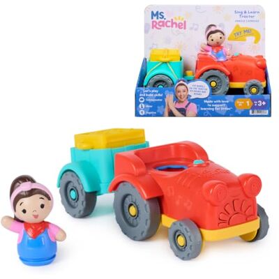 Ms. Rachel Sing & Learn Tractor, Interactive Toy with Sounds & Figure Push & Roll Tractor With Trailer, Learn about Farm Life with , Toddler Toys For Girls And Boys Ages 1-3+ Years Ms. Rachel Sing & Learn Tractor, Interactive Toy with Sounds & Figure Push & Roll Tractor With Trailer, Learn about Farm Life with , Toddler Toys For Girls And Boys Ages 1-3+ Years