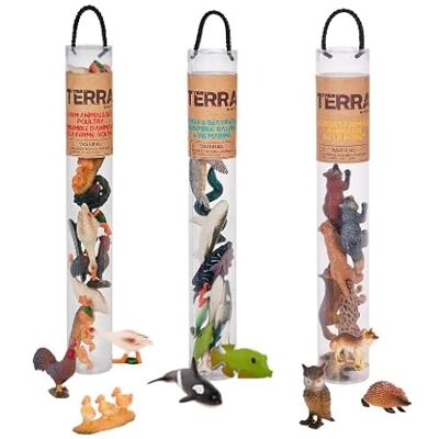 Terra by Battat — Animal Tube Trios 31-Piece Tube Set, Ages 3+, Multi-Color 31 Plastic and Fabric Animal Figures in Tube Packaging for Pretend Play and Storytelling; Toy Set for Kids 3+ Years Terra by Battat — Animal Tube Trios 31-Piece Tube Set, Ages 3+, Multi-Color 31 Plastic and Fabric Animal Figures in Tube Packaging for Pretend Play and Storytelling; Toy Set for Kids 3+ Years