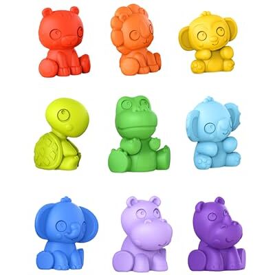 Bright Starts TropicAnimals 9pk Take-Along Friends Baby Bath Toys and Play Set Squeezable Wipeable Soft Infant Toys, Ages 3 Months+ Bright Starts TropicAnimals 9pk Take-Along Friends Baby Bath Toys and Play Set Squeezable Wipeable Soft Infant Toys, Ages 3 Months+