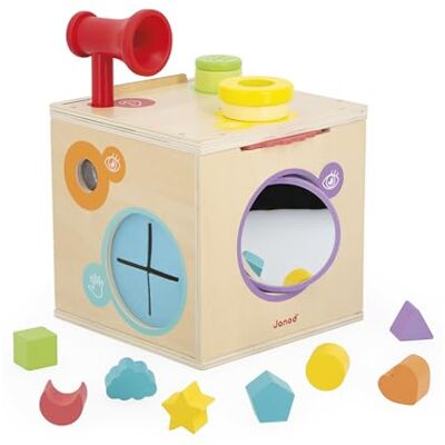 Janod Motricity and Manipulation Cube Sensory Awakening Game Sensory Box Activity Cube 12 Accessories Learning Shapes and Colours Awakening the Senses From 18 Months J05307 Janod Motricity and Manipulation Cube Sensory Awakening Game Sensory Box Activity Cube 12 Accessories Learning Shapes and Colours Awakening the Senses From 18 Months J05307