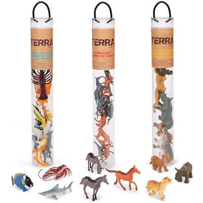 Terra by Battat — Animal Tube Trios Horses Wild Ocean 30 Pieces Plastic and Fabric Animal Figures for Pretend Play, Sensory Bin Filler and Diorama; Toy for 3+ Years Terra by Battat — Animal Tube Trios Horses Wild Ocean 30 Pieces Plastic and Fabric Animal Figures for Pretend Play, Sensory Bin Filler and Diorama; Toy for 3+ Years