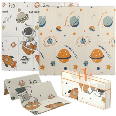 AIYAPLAY Baby Play Mat Double Sided, Foldable & Reversible Activity Playmat, Waterproof Kids Foam Crawling Mat for Outdoor Indoor Playtime Picnics, 196 x 176 x 1.5cm, Astronaut & Planet Theme AIYAPLAY Baby Play Mat Double Sided, Foldable & Reversible Activity Playmat, Waterproof Kids Foam Crawling Mat for Outdoor Indoor Playtime Picnics, 196 x 176 x 1.5cm, Astronaut & Planet Theme