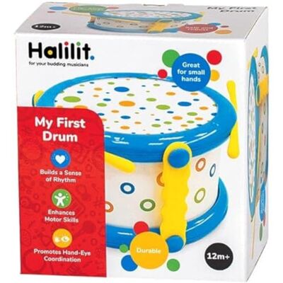 Halilit My First Drum. Durable, Light & Robust Kids Music Toy. Musical Instrument with 2 Baby-Safe Beaters. Early Learning Sensory Percussion Toy. Suitable for Boys & Girls 12 months + Halilit My First Drum. Durable, Light & Robust Kids Music Toy. Musical Instrument with 2 Baby-Safe Beaters. Early Learning Sensory Percussion Toy. Suitable for Boys & Girls 12 months +