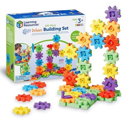 Learning Resources Gears Gears Gears, Deluxe Beginners Building Set, 100 Pieces, STEM Construction Toy for Kids, Building Toy, Develops Fine Motor Skills, Gifts for Boys & Girls Aged 3 4 5 Learning Resources Gears Gears Gears, Deluxe Beginners Building Set, 100 Pieces, STEM Construction Toy for Kids, Building Toy, Develops Fine Motor Skills, Gifts for Boys & Girls Aged 3 4 5