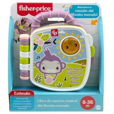 Fisher-Price JFN09 Purple Monitor Music Storybook, Baby Toy with Lights and Sounds for Babies and Toddlers from 6 Years, Spanish Version Fisher-Price JFN09 Purple Monitor Music Storybook, Baby Toy with Lights and Sounds for Babies and Toddlers from 6 Years, Spanish Version