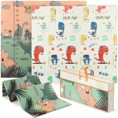 AIYAPLAY Baby Play Mat Foldable 196 x 176 x 1.5cm Dinosaur Theme Double Sided, Reversible Activity Playmat, Waterproof Kids Foam Crawling Mat, for Outdoor Indoor Picnics AIYAPLAY Baby Play Mat Foldable 196 x 176 x 1.5cm Dinosaur Theme Double Sided, Reversible Activity Playmat, Waterproof Kids Foam Crawling Mat, for Outdoor Indoor Picnics