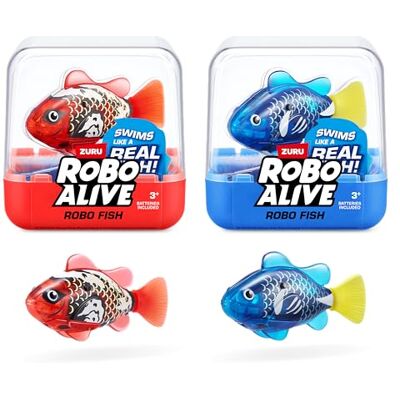 Robo Alive Robo Fish Series 3 Robotic Swimming ,2 Pack, Blue and Red, Swims in Multiple Directions, Battery Powered, Toy Fish, Pool Toy, bath toy (2 Pack, Blue and Red) Robo Alive Robo Fish Series 3 Robotic Swimming ,2 Pack, Blue and Red, Swims in Multiple Directions, Battery Powered, Toy Fish, Pool Toy, bath toy (2 Pack, Blue and Red)