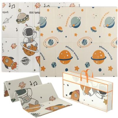 AIYAPLAY Baby Play Mat Foldable 196 x 176 x 1.5cm Astronaut & Planet Theme Double Sided, Reversible Activity Playmat, Waterproof Kids Foam Crawling Mat, for Outdoor Indoor Picnics AIYAPLAY Baby Play Mat Foldable 196 x 176 x 1.5cm Astronaut & Planet Theme Double Sided, Reversible Activity Playmat, Waterproof Kids Foam Crawling Mat, for Outdoor Indoor Picnics