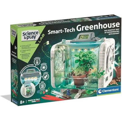 Clementoni Smart-Tech Greenhouse – Interactive STEM Plant Science Kit with Sensors, LCD Screen and Growth Modes for Kids 8+ Clementoni Smart-Tech Greenhouse – Interactive STEM Plant Science Kit with Sensors, LCD Screen and Growth Modes for Kids 8+