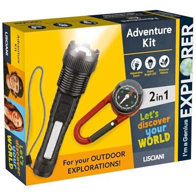 Liscianigiochi Lisciani I’m a Genius Explorer Kit for Children 7+ LED Flashlight and Compass 2-in-1 Nature Exploration and Orientation Kit Outdoor Adventure and Nature Observation for Kids Liscianigiochi Lisciani I’m a Genius Explorer Kit for Children 7+ LED Flashlight and Compass 2-in-1 Nature Exploration and Orientation Kit Outdoor Adventure and Nature Observation for Kids