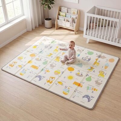 Liberty House Toys Reversible Baby & Toddler Play Mat – Alphabet & Roads, Extra Thick 1.3cm Comfort Foam, Antislip Texture, Waterproof, 200 x 150cm Liberty House Toys Reversible Baby & Toddler Play Mat – Alphabet & Roads, Extra Thick 1.3cm Comfort Foam, Antislip Texture, Waterproof, 200 x 150cm
