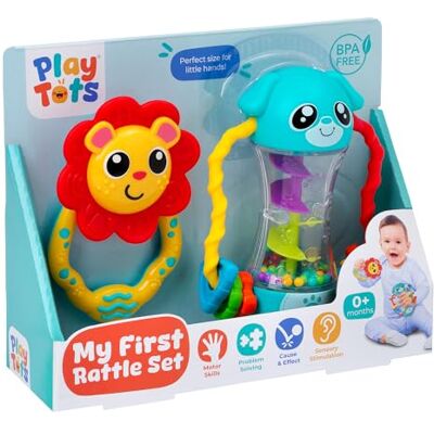 John Adams Play Tots My First Rattle Set Easy-to-Grip Animal Character rattles to Shake and Spin, 100% BPA Free Baby and Toddler Toys Suitable from Birth John Adams Play Tots My First Rattle Set Easy-to-Grip Animal Character rattles to Shake and Spin, 100% BPA Free Baby and Toddler Toys Suitable from Birth