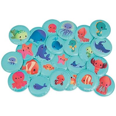 Janod My Baby Animals Memory Game Bath Toy 24 Floating Pieces Children’s Memory Game Scalable Toy 24 Months +, J04723 Janod My Baby Animals Memory Game Bath Toy 24 Floating Pieces Children’s Memory Game Scalable Toy 24 Months +, J04723