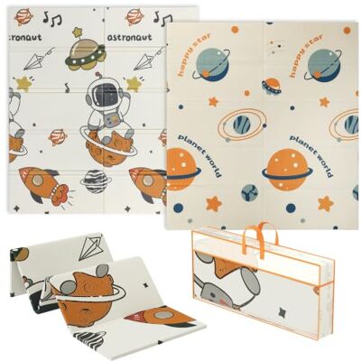 AIYAPLAY Baby Play Mat Foldable 177 x 146 x 1.5cm Astronaut & Planet Theme Double Sided, Reversible Activity Playmat, Waterproof Kids Foam Crawling Mat, for Outdoor Indoor Picnics AIYAPLAY Baby Play Mat Foldable 177 x 146 x 1.5cm Astronaut & Planet Theme Double Sided, Reversible Activity Playmat, Waterproof Kids Foam Crawling Mat, for Outdoor Indoor Picnics